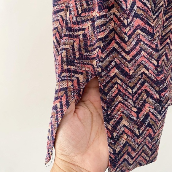 Vintage 70s chevron blouse - Picture 2 of 4